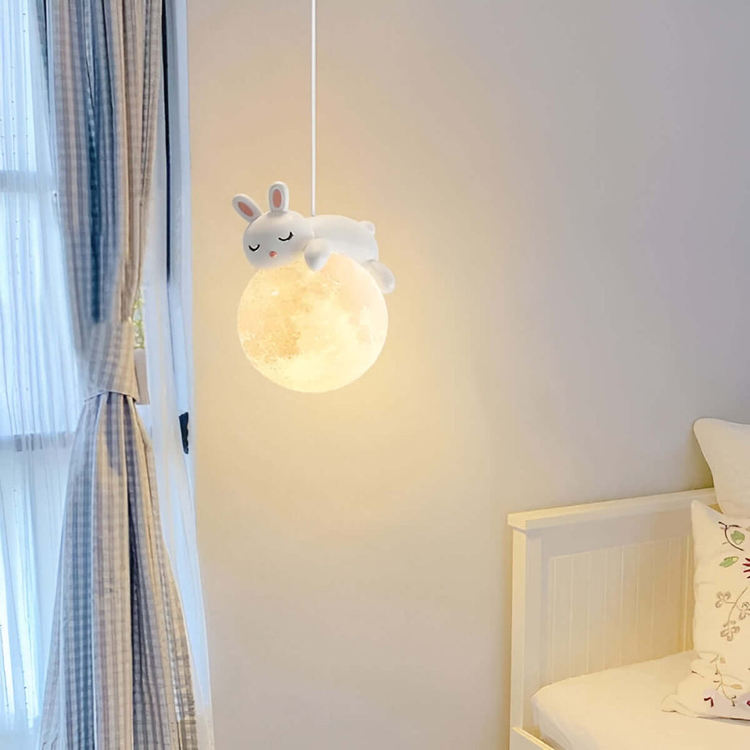 Kinderzimmer Hängeleuchte Mond & Tiere