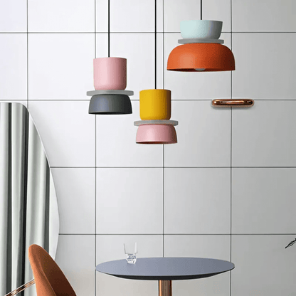 Bunte LED Pendelleuchte Macaron Design
