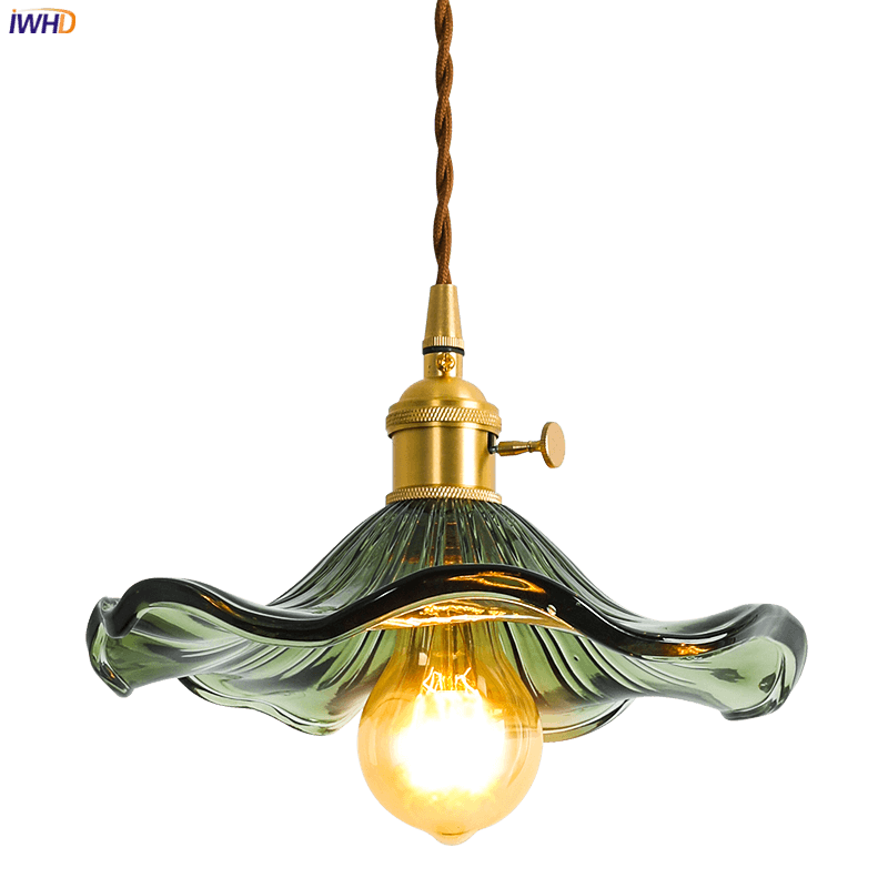LED-Hängeleuchte, Buntglas & Kupfer - Modernes Design