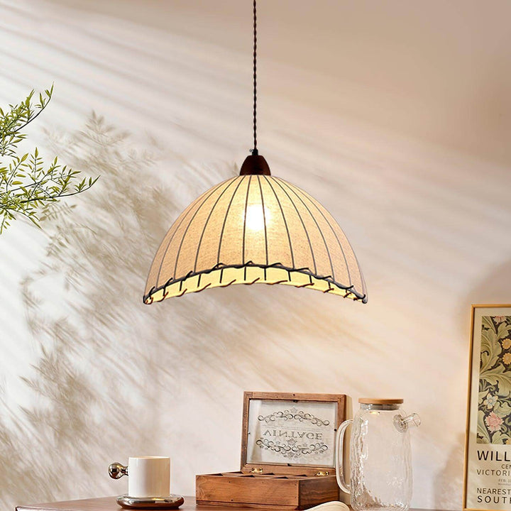 Holz & Stoff Hängeleuchte