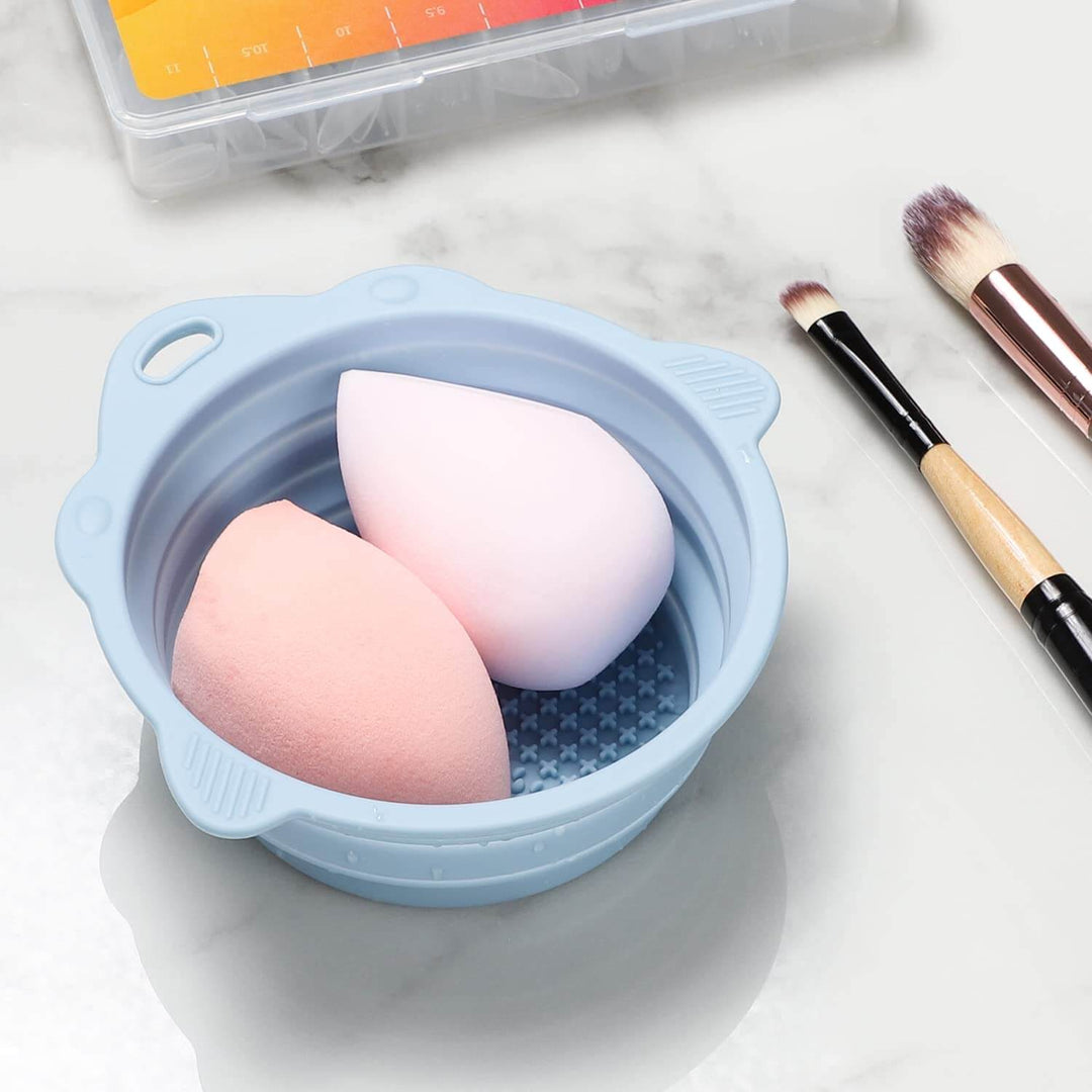 Faltbare Silikon Make-up Pinselreinigungs-Schüssel