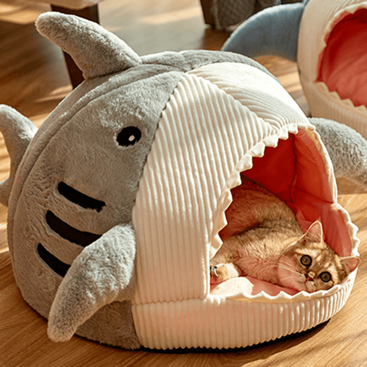 Grotte pour chat douillette avec coussin câlin
