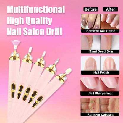 Appareil électrique de soin des ongles 5 en 1 - Kit de manucure avec lumière LED