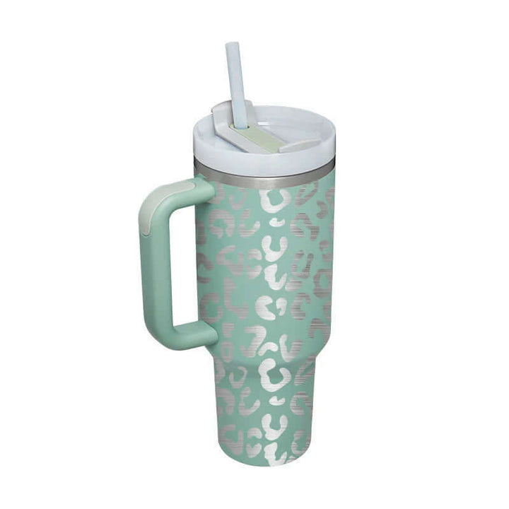 Isolierbecher mit Griff & Strohhalm - Kaffeebecher & Wasserflasche