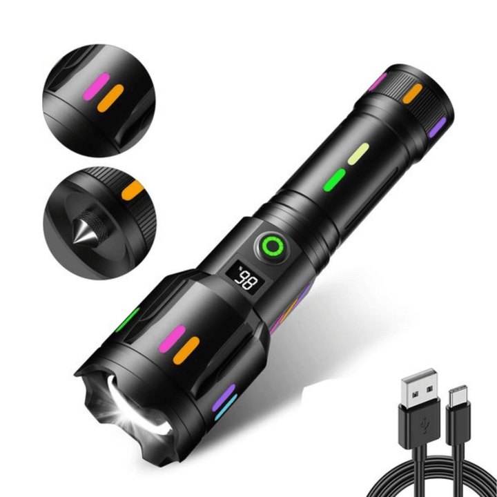 Lampe de poche LED 9000 lumens, rechargeable