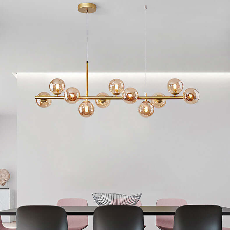 Suspension de table à manger luxueuse en verre