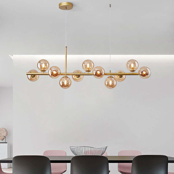 Suspension de table à manger luxueuse en verre