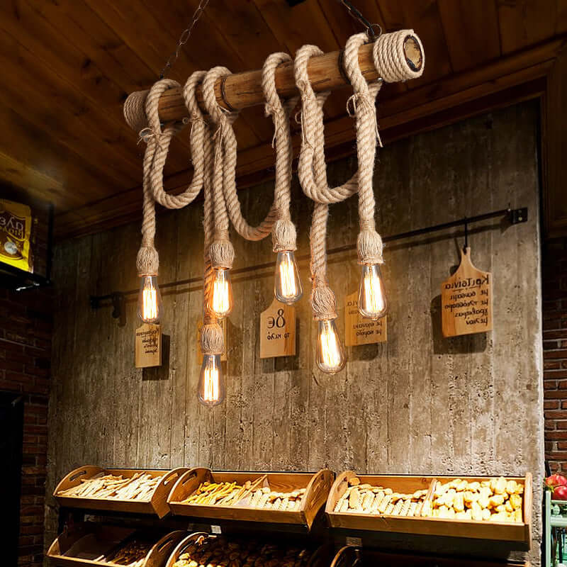 Suspension réglable en bambou - design corde
