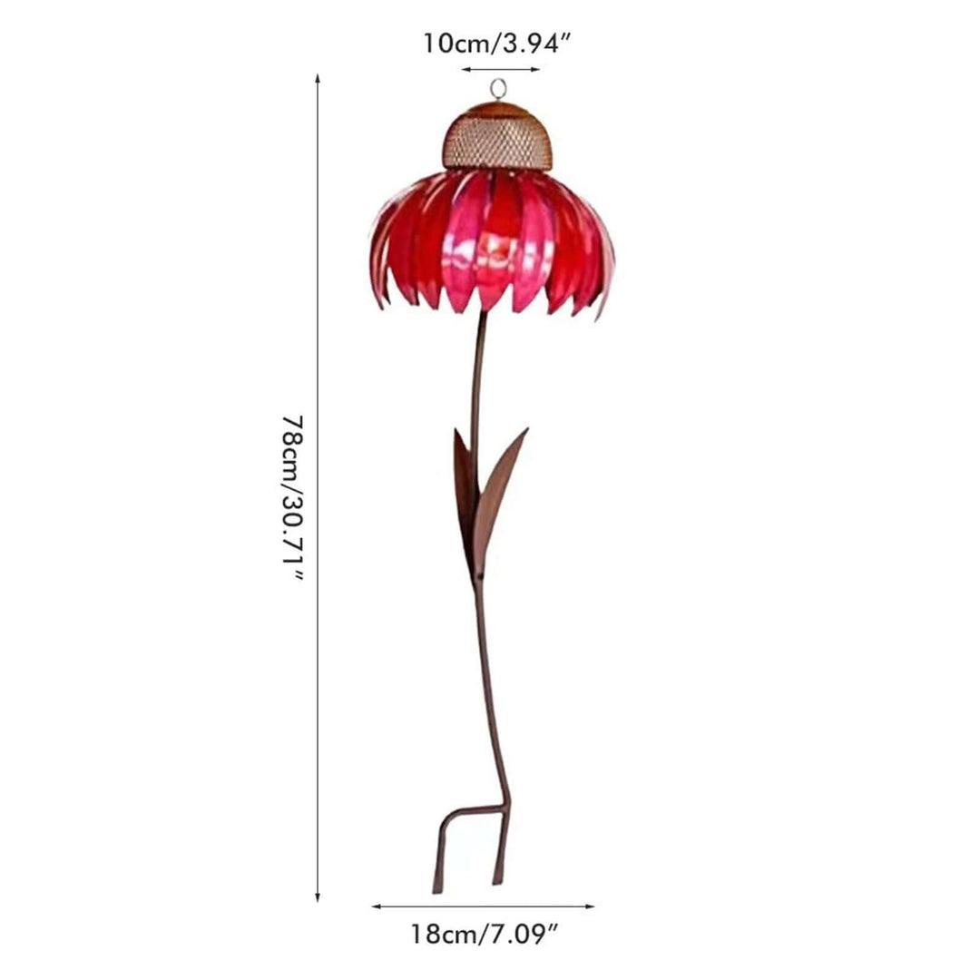 Décoration de jardin suspendue en métal en forme de fleur pour nichoir