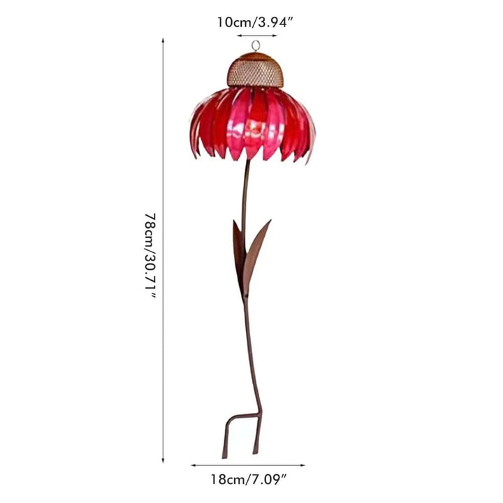 Décoration de jardin suspendue en métal en forme de fleur pour nichoir