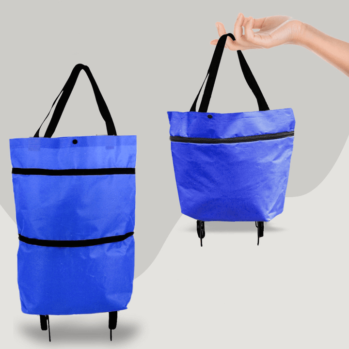 2-in-1 Einkaufstasche mit Rollen, 30 kg Tragkraft