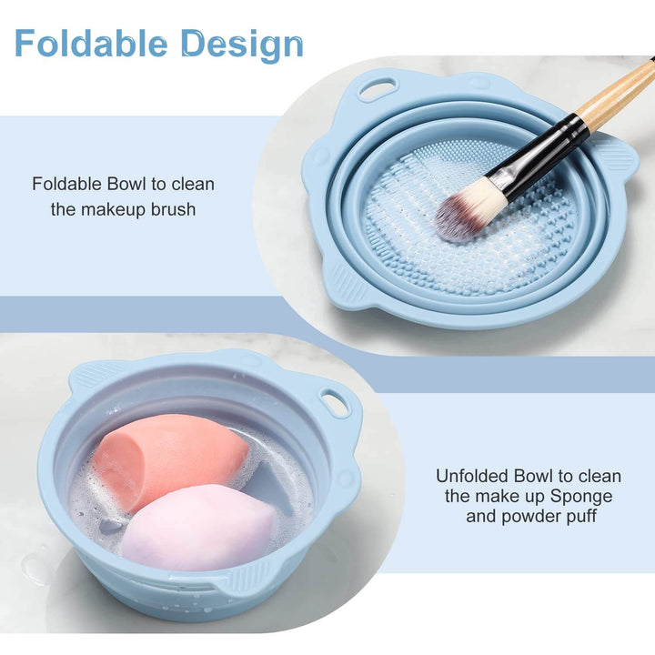 Faltbare Silikon Make-up Pinselreinigungs-Schüssel