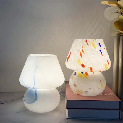 Lampe champignon décorative en verre