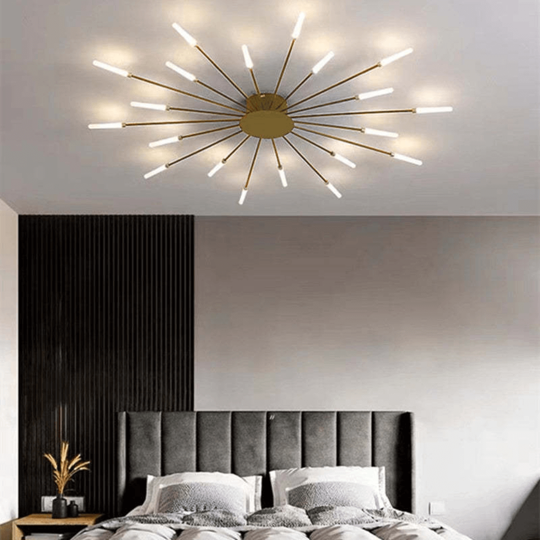 Grand plafonnier LED moderne en métal blanc acrylique