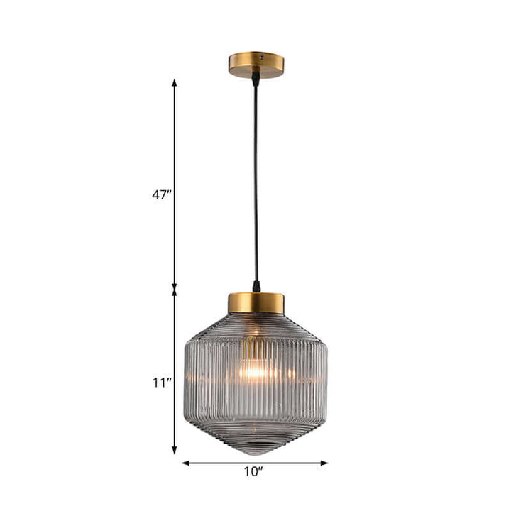 Moderne Trommel Pendelleuchte Glas 25cm
