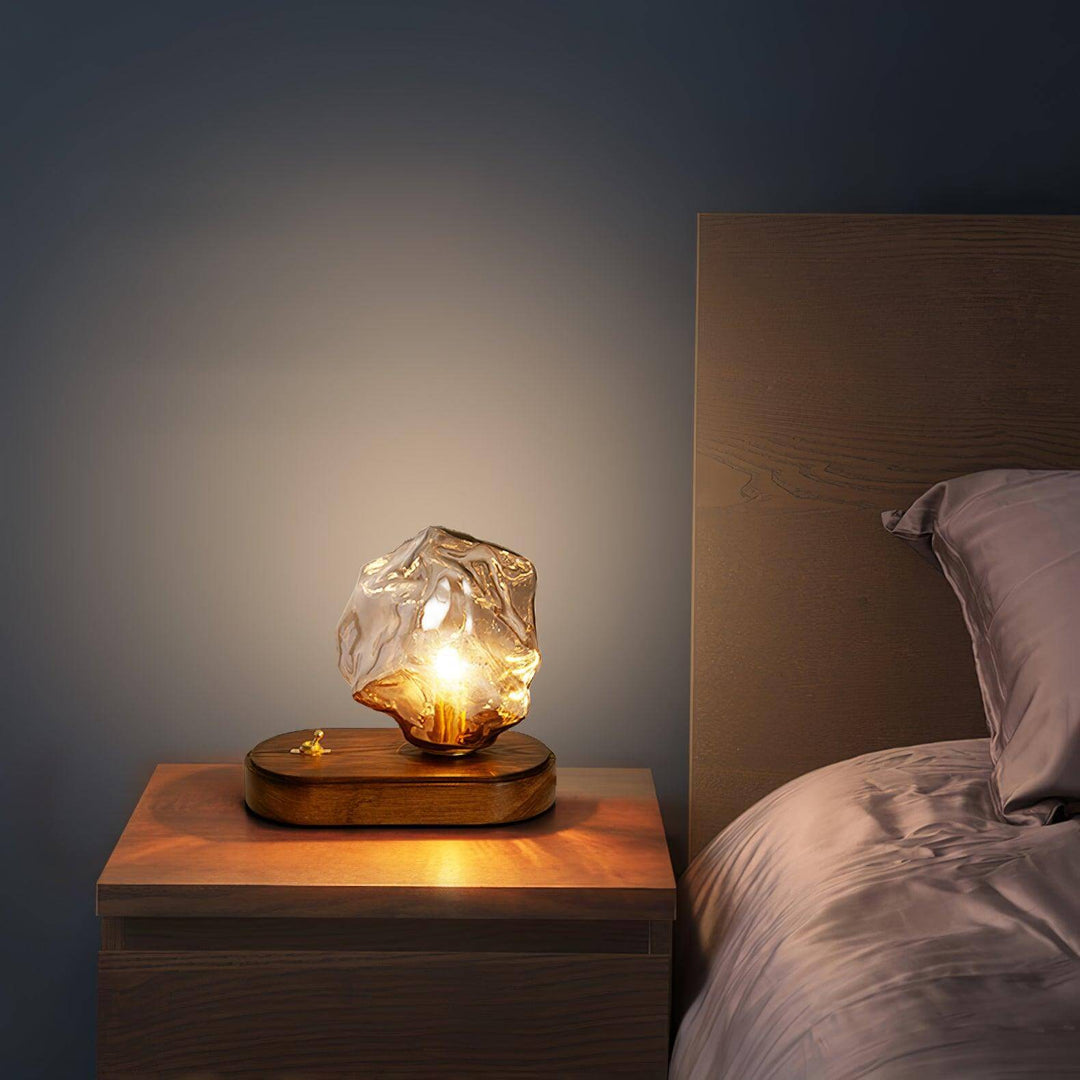 Lampe de table en verre Ice Stone Design