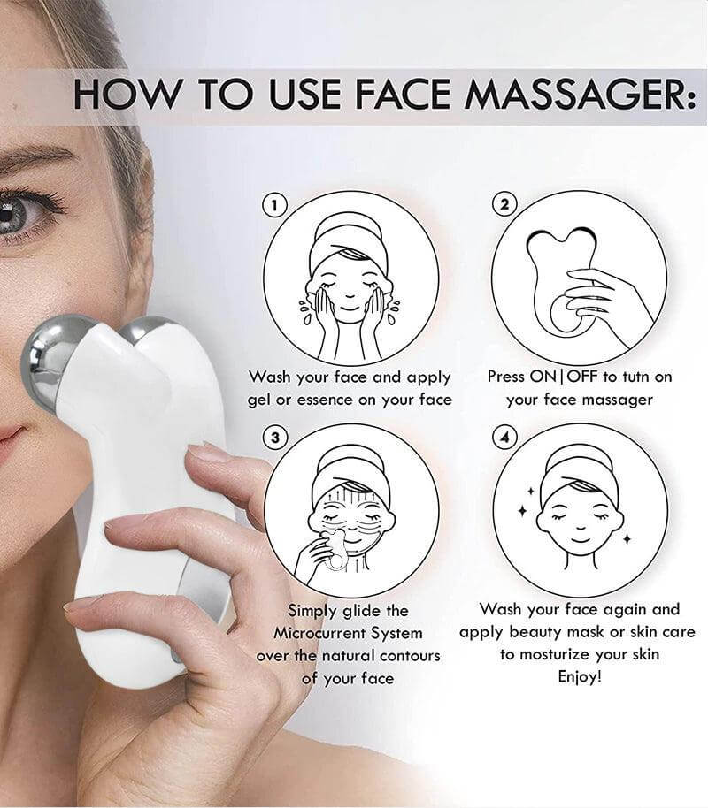 Mikrostrom-Gesichtsmassagegerät für straffere Haut
