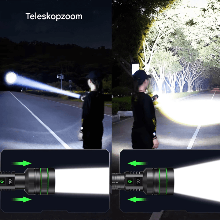 Extrem helle LED-Taschenlampe mit Zoom