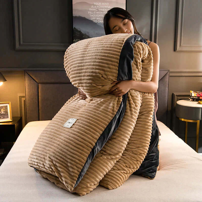 Samt-Fleece Bettbezug für luxuriösen Schlafkomfort