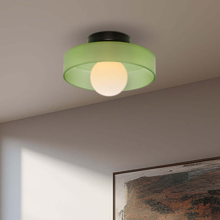 Plafonnier rond moderne en verre