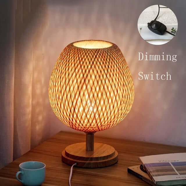 Lampe de table vintage en bambou