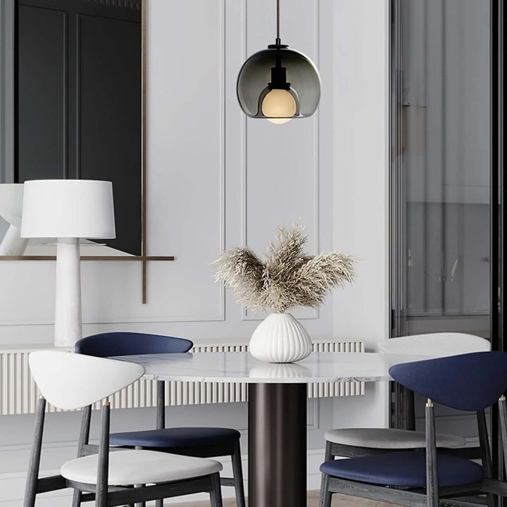 Moderne Pendelleuchte - Metall & Glas