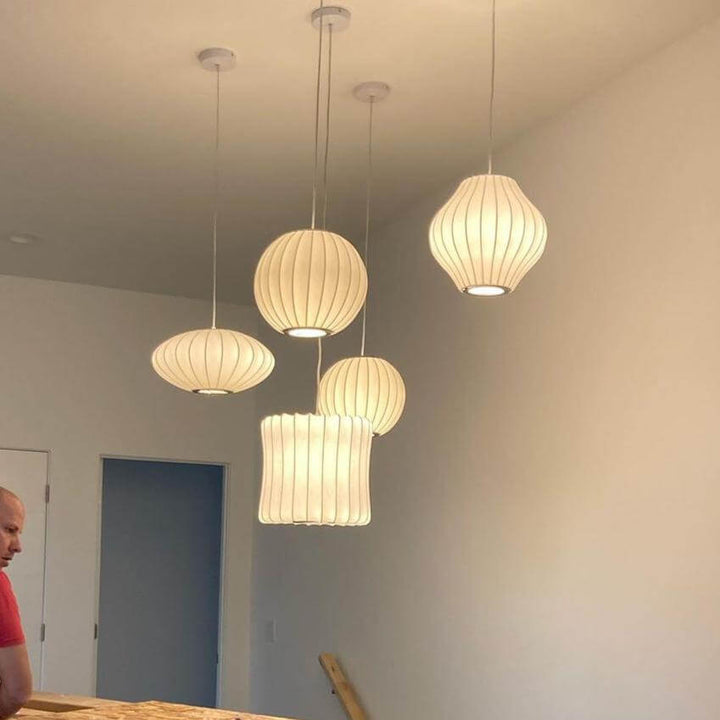 Moderne Hängeleuchte Halbholz Designleuchte
