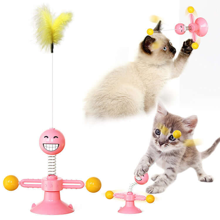 Jouet pour chat avec griffoir et moulin à vent - Interactif