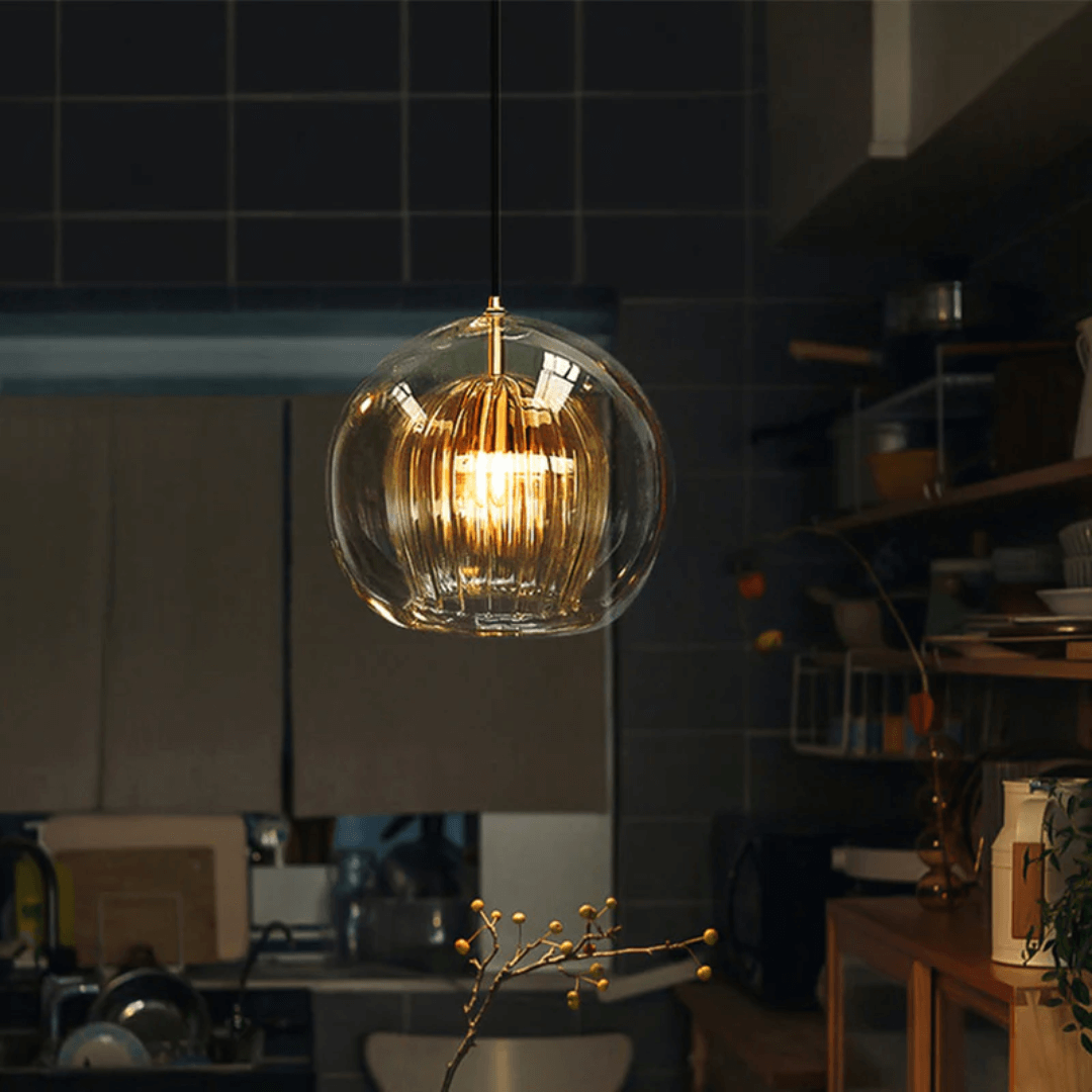Moderne LED Pendelleuchte Glaskugel - Höhenverstellbar