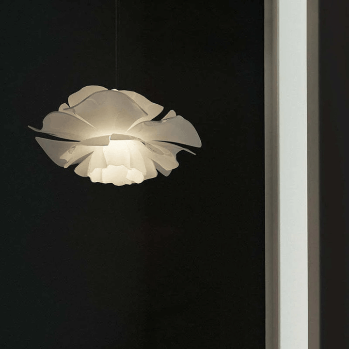 Moderne Hängelampe Blume Weiß Metall