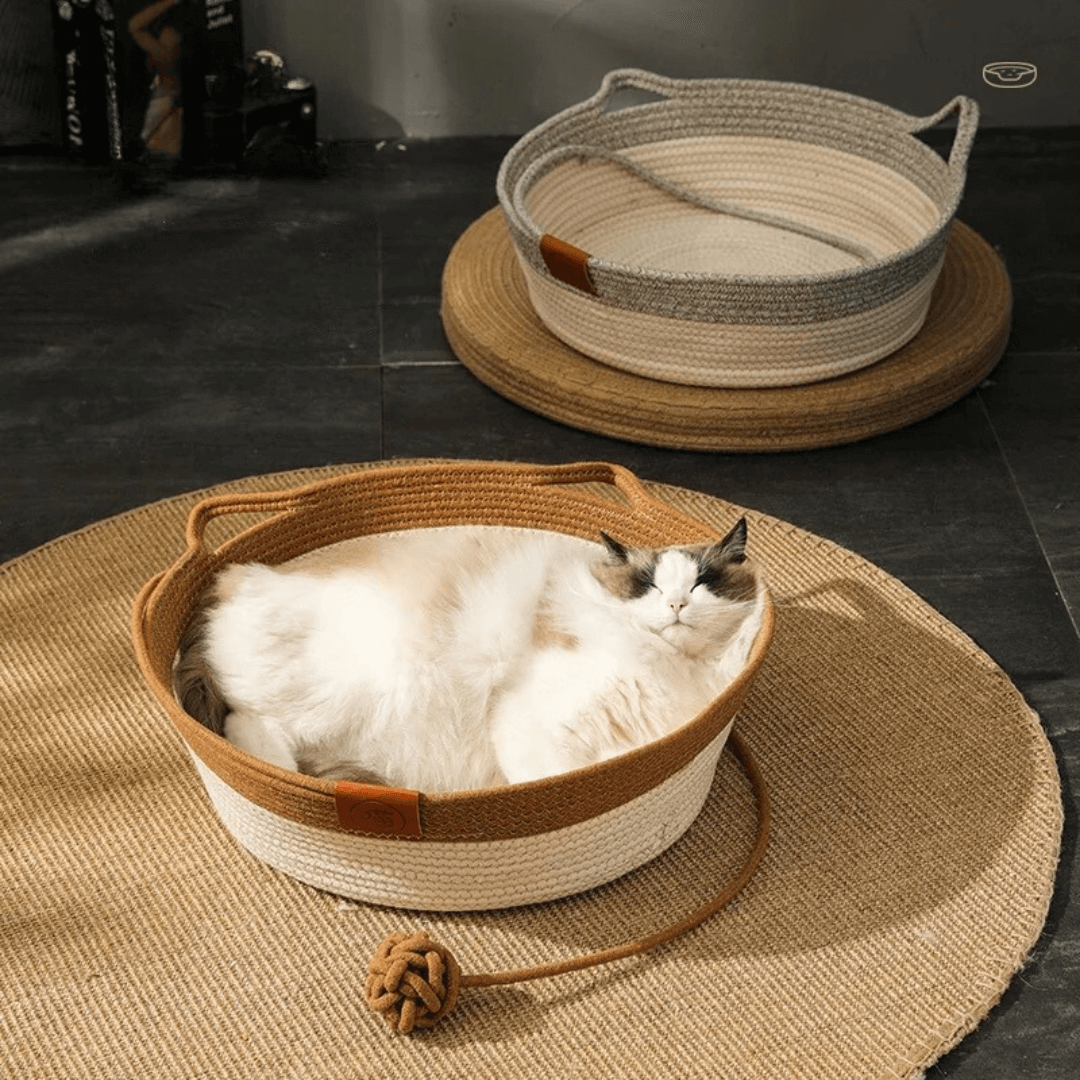 Lit douillet pour chat en coton - tissé à la main