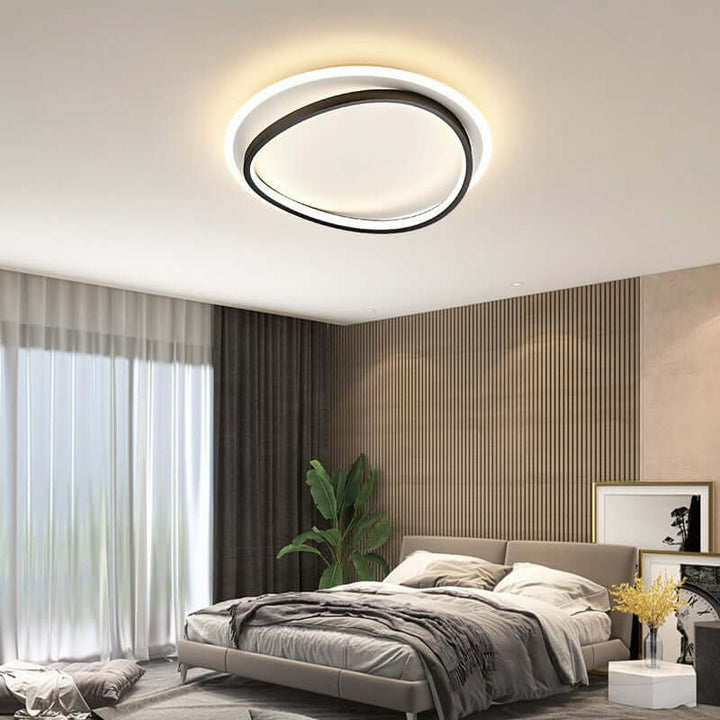 Plafonnier LED moderne noir et or
