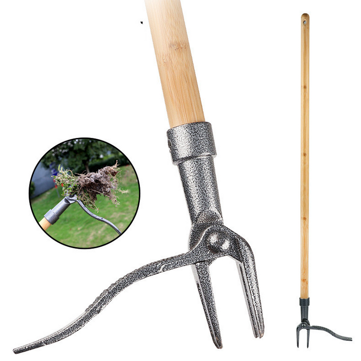 Effektiver Unkrautzieher mit stabilem 4-Krallen-Kopf und ergonomischem Griff zur präzisen Wurzelentfernung im Garten.