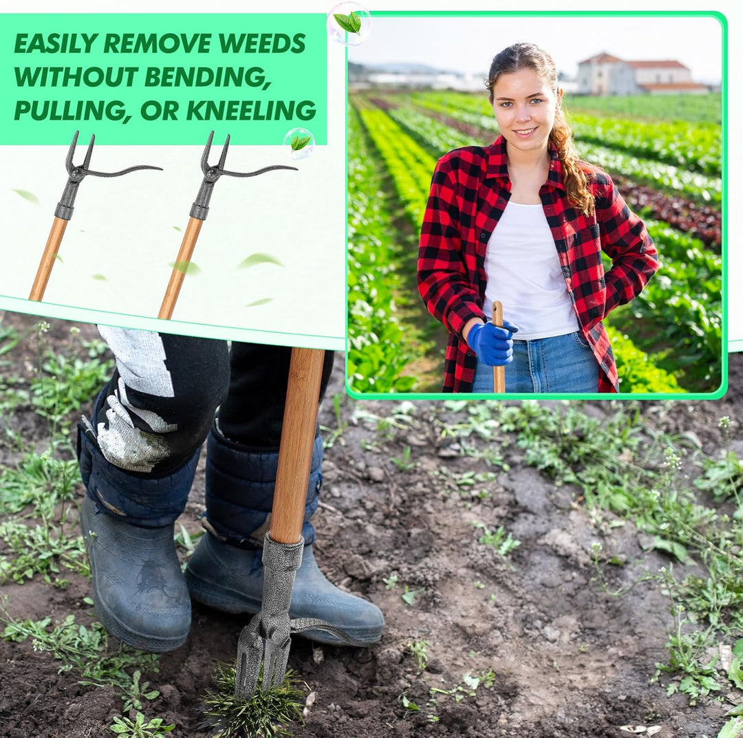 Effektiver Unkrautzieher mit stabilem 4-Krallen-Kopf und ergonomischem Griff zur präzisen Wurzelentfernung im Garten.