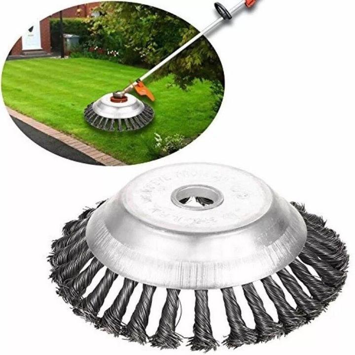"Effizienter Unkrautschneider mit robustem Stahlkopf, vielseitig für Gartenarbeiten, kompatibel mit Motorsensen."