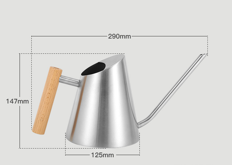 "Elegante Gießkanne mit ergonomischem Holzgriff, ideal für stilvolles Gießen im Garten. Mattes Weiß, langlebig, 900ML Kapazit