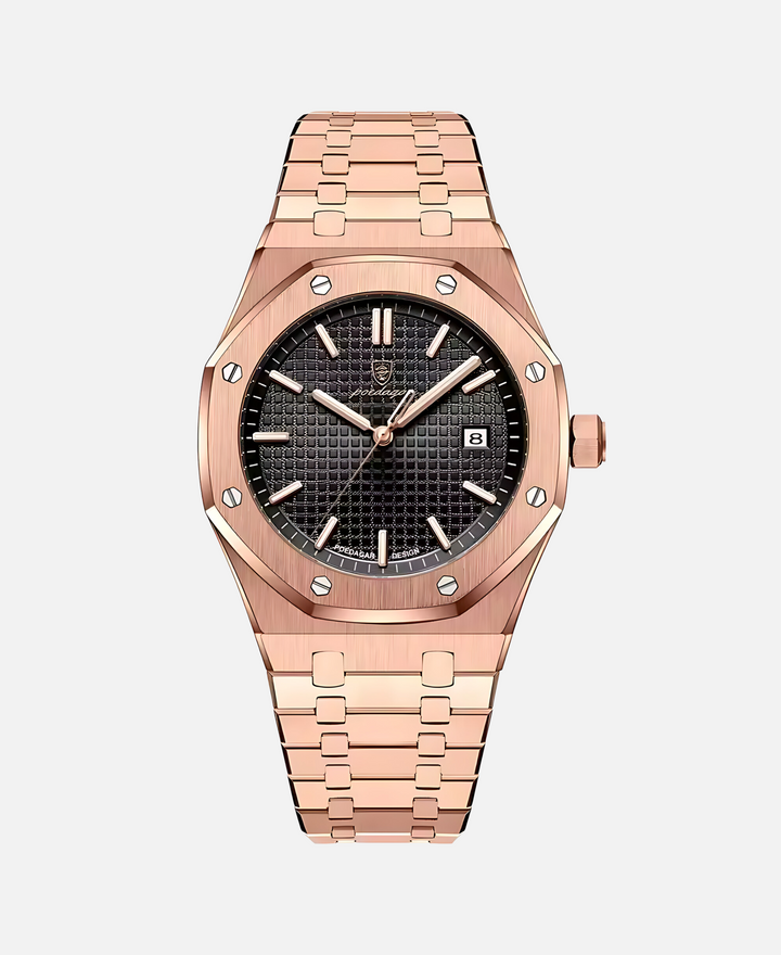 "Elegante Herren Armbanduhr, 41mm Edelstahl, zeitloses Design, minimalistisches Zifferblatt, kratzfest und wasserdicht."