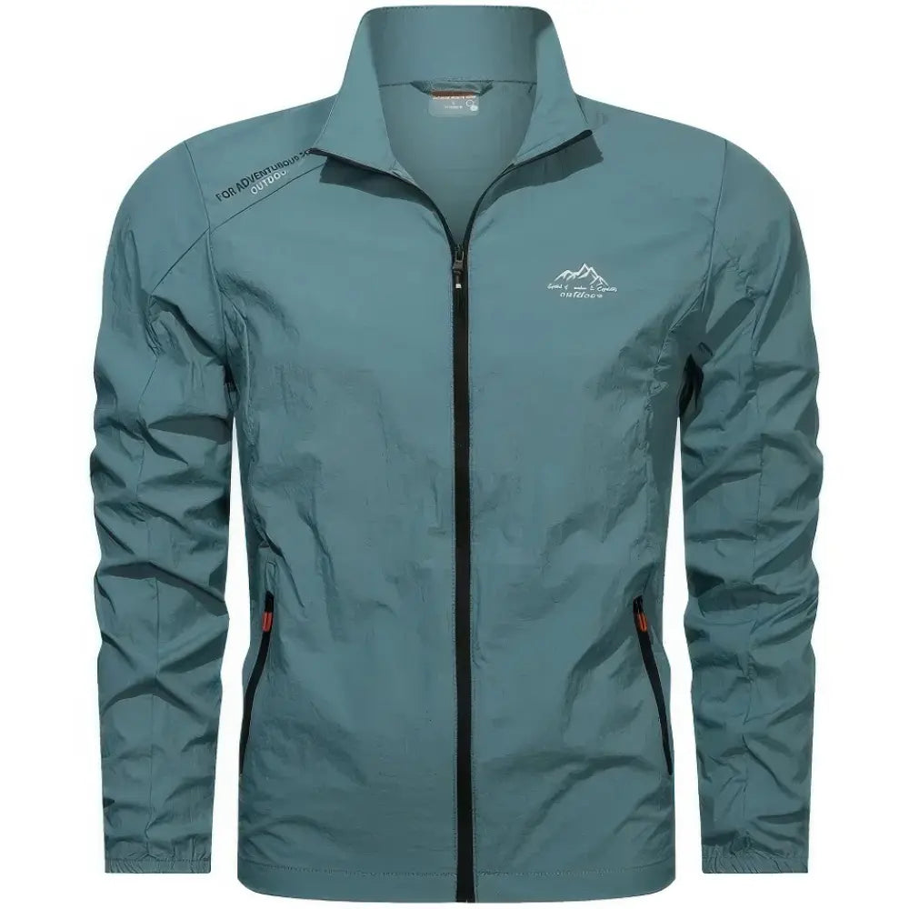 "Elegante Herren-Windjacke mit Reißverschluss, leichtes Material, ergonomischer Schnitt, ideal für Camping & Hiking."