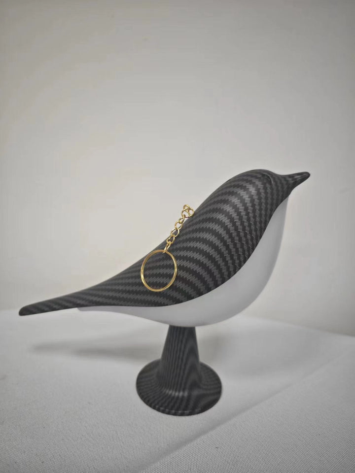 "Elegante LED Vogel Lampe, weiß, kabellos, dreistufig, modernes Design, perfekte Beleuchtung für Wohnräume"