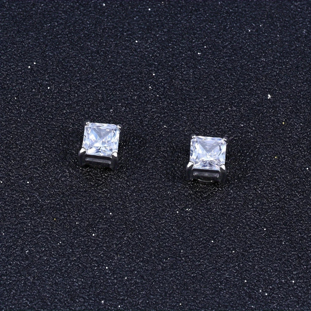 "Elegante magnetische Zirkon-Ohrringe, Kristall-Design, Unisex, glänzend silbern, komfortabler Clip-On, ohne Ohrlöcher."