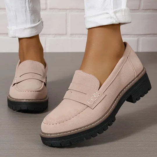 Elegante orthopädische Slipper für Damen & Herren, aus Leder, rutschfest, gepolsterte Sohle, Komfort und Halt, beige.