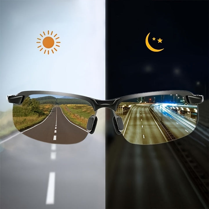 "Elegante polarisierte Sonnenbrille mit photochromen Gläsern, ideal für Outdoor-Aktivitäten, klarer Sicht und Komfort."