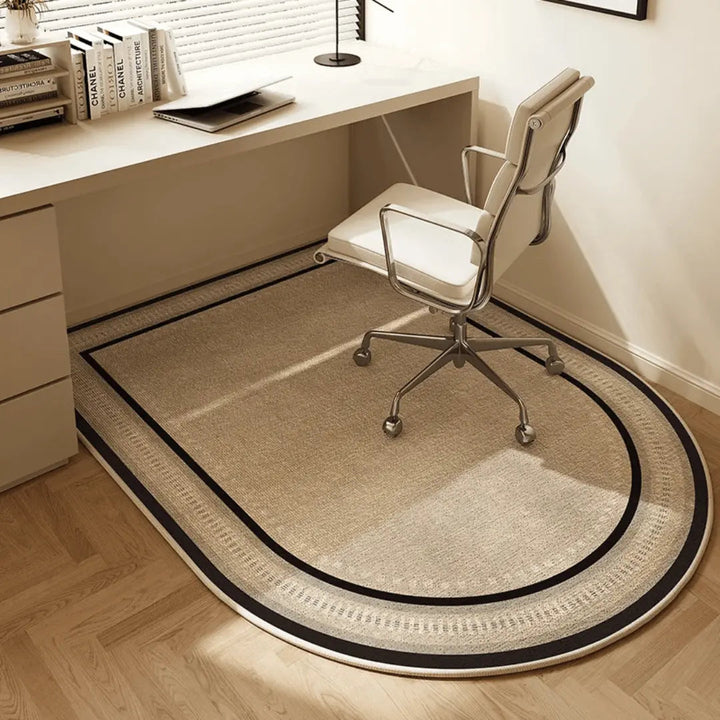 "Elegante, rechteckige Bürostuhlmatte aus Kurzschlingen-Velours, schützt Böden im modernen Büro vor Kratzern und Dellen."