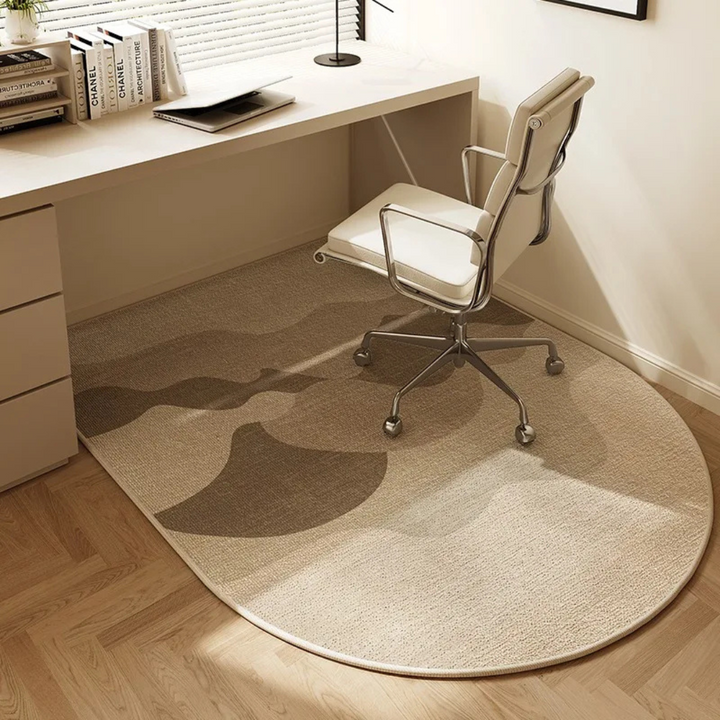 "Elegante, rechteckige Bürostuhlmatte aus Kurzschlingen-Velours, schützt Böden im modernen Büro vor Kratzern und Dellen."