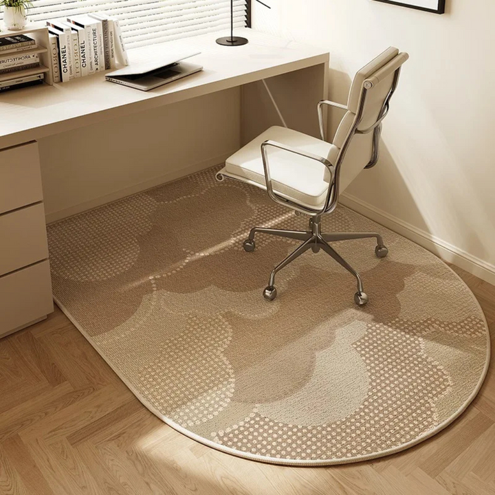 "Elegante, rechteckige Bürostuhlmatte aus Kurzschlingen-Velours, schützt Böden im modernen Büro vor Kratzern und Dellen."