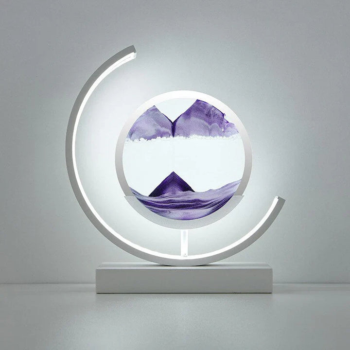 Elegante Tischleuchte mit 3D Sandkunst, warmem LED-Licht und fließendem Sand, perfektes Design für Wohnräume.