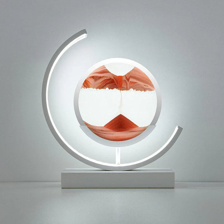 Elegante Tischleuchte mit 3D Sandkunst, warmem LED-Licht und fließendem Sand, perfektes Design für Wohnräume.