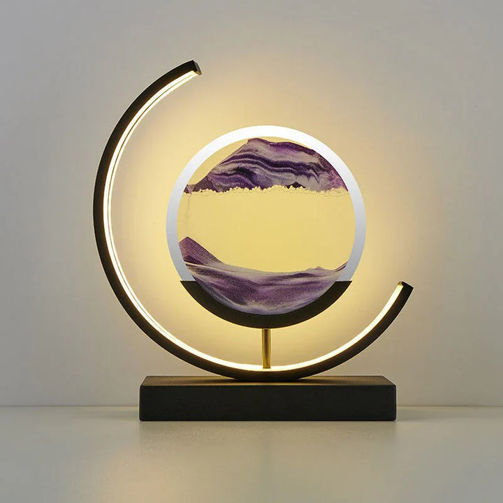 Elegante Tischleuchte mit 3D Sandkunst, warmem LED-Licht und fließendem Sand, perfektes Design für Wohnräume.