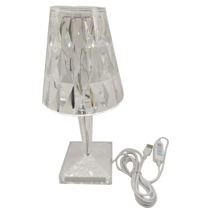 "Elegante, wiederaufladbare LED-Tischlampe mit funkelndem Diamantdesign und vielseitigen Lichtoptionen."