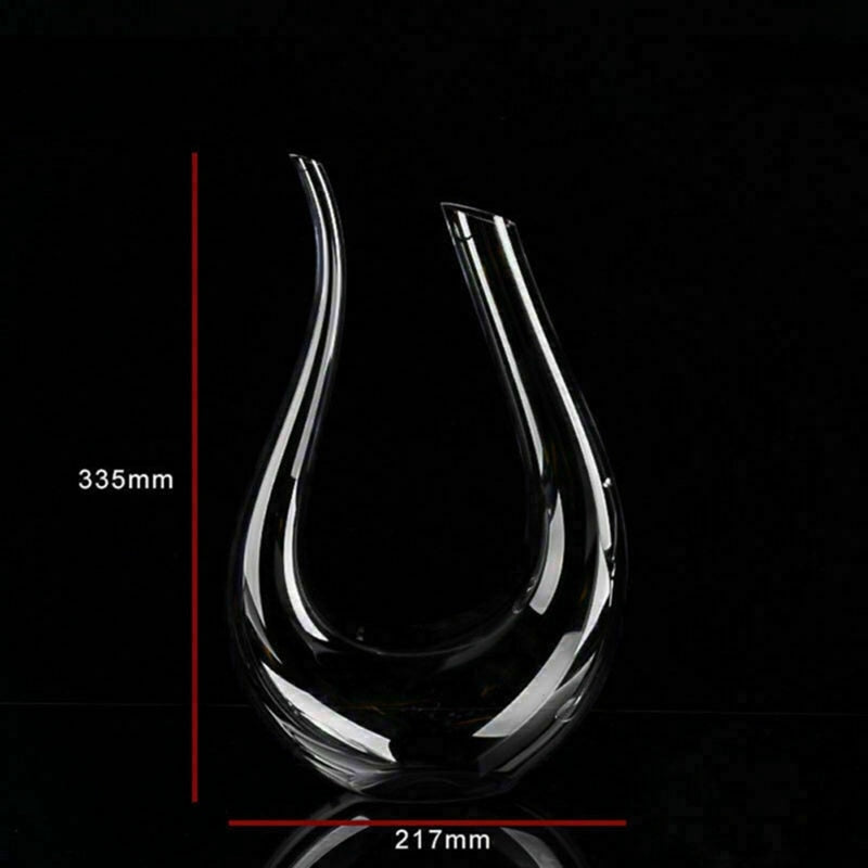 Eleganter 1500ml U-förmiger Weindekanter aus Kristall für exklusives Weinservieren, perfekter Tischakzent.